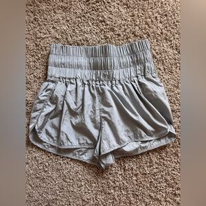 Free People Movement grey/silver The Way Home shorts, size M. EUC